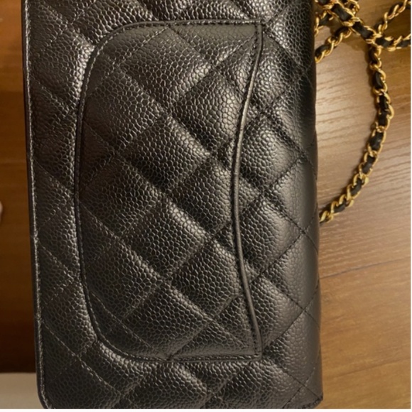 Authentic Chanel Wallet on Chain - Black Caviar Leather with Gold hardware - Picture 14 of 16